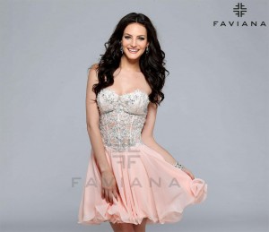 Faviana 7817 Chiffon Short Prom Dress