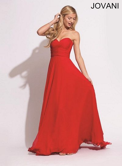 jovani sleeveless ruched evening gown