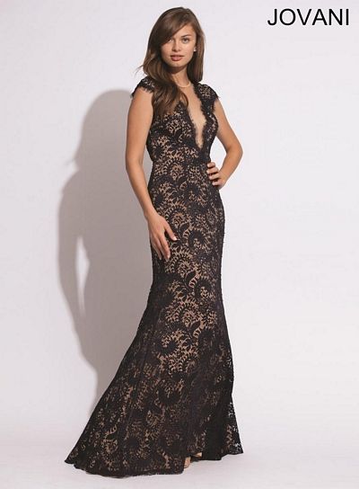 plunging neckline formal dress