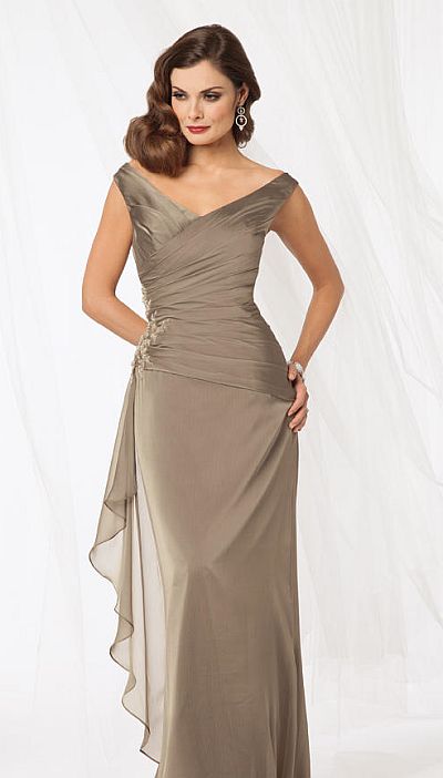 French Novelty: Caterina 8001 Iridescent Off the Shoulder Gown