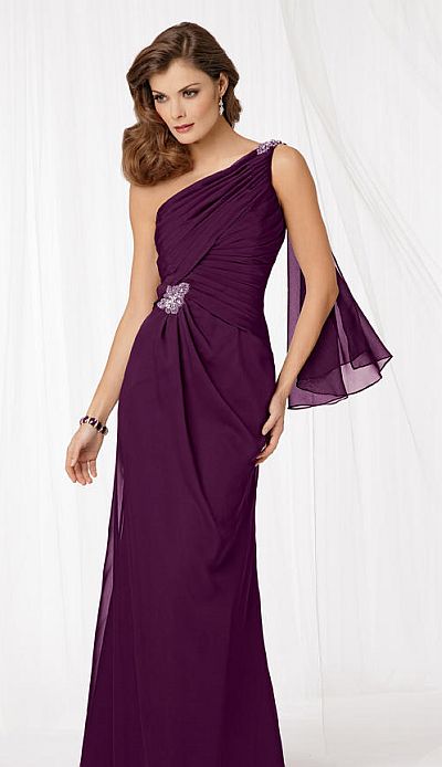 Caterina 8008 One Shoulder Mother of the Bride Dress: French Novelty