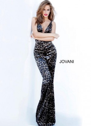 Jovani 8012 Animal Print Jumpsuit