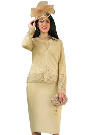 Lily and Taylor 805 Ladies Sparkling Knit Church Suit
