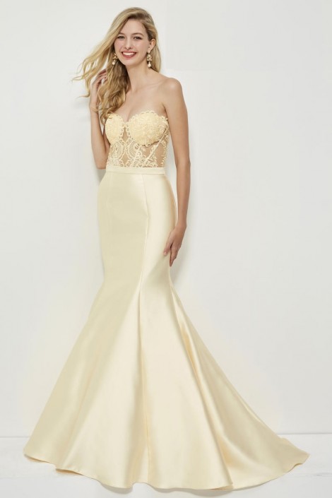 Angela And Alison 81028 Sheer Corset Mermaid Gown French Novelty
