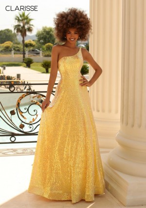 Clarisse 810563 One Shoulder Stretch Sequin Gown