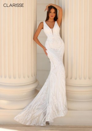 Clarisse 810584 Scoop Back Sequin Gown