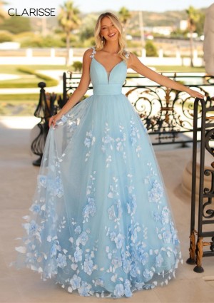 Clarisse 810597 Floral 3D Glitter Prom Dress