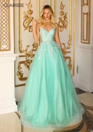 Clarisse 810600 Beaded Lace Shimmer Prom Dress