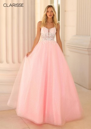 Clarisse 810602 Shimmer Sheer Corset Prom Gown