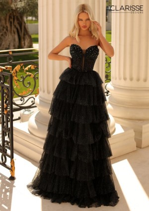 Clarisse 811045 Tiered Ruffle Long or Short Prom Dress