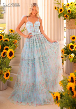 Size 2 Light Blue Clarisse 811185 Prom Dress
