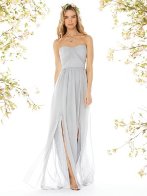 Dessy Social 8159 Draped Bridesmaid Gown with Slits