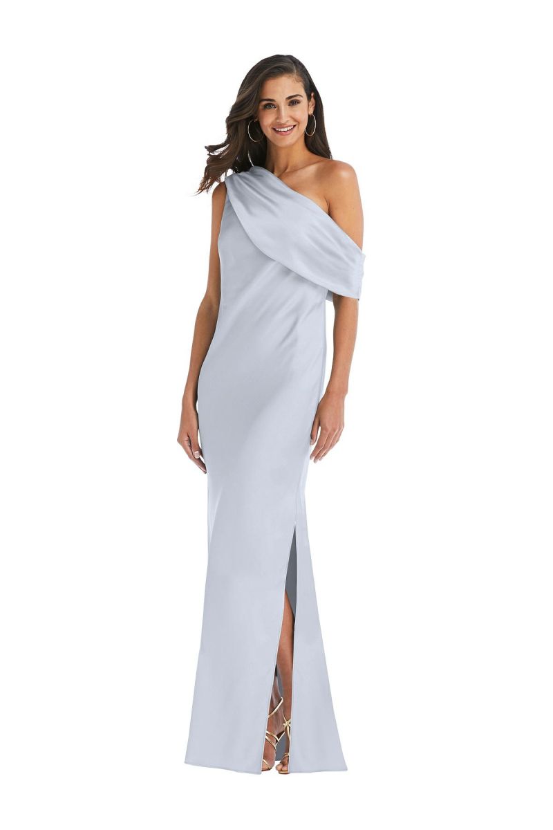 French Novelty Dessy Social 8210 Convertible Draped One Shoulder Gown