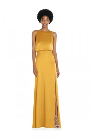 Dessy Social 8218 Bow Back Blouson Bridesmaid Dress