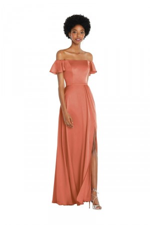 Dessy Social 8227 Ruffle Off Shoulder Bridesmaid Dress