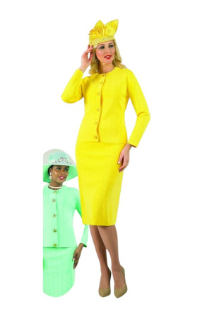 Lily and Taylor 836 Ladies Elegant Weave Church Suit