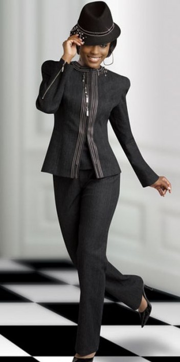 denim pant suits for ladies