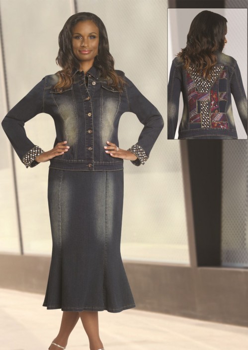 denim suits with rhinestones