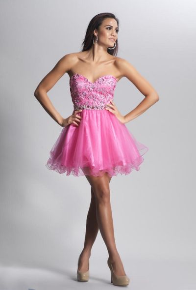 Dave and Johnny 8405 Short Beaded Dress: French Novelty