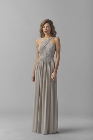 Watters 8543 Halter Chiffon Bridesmaid Gown