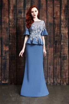 Mother of the bride gowns with bell sleeves tops online los