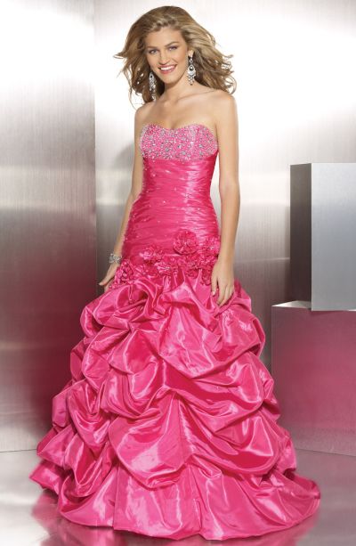 Paparazzi Iridescent Taffeta Flowers Ball Gown Prom Dress 8756: French ...