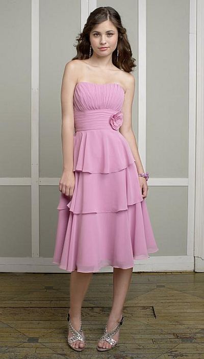 Tiered Chiffon Bridesmaid Dress