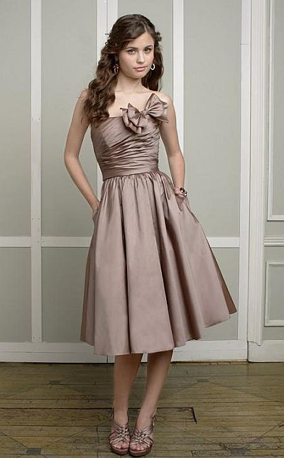 Mori Lee Affairs Short Taffeta Bridesmaid Dress with Bow 882: French ...