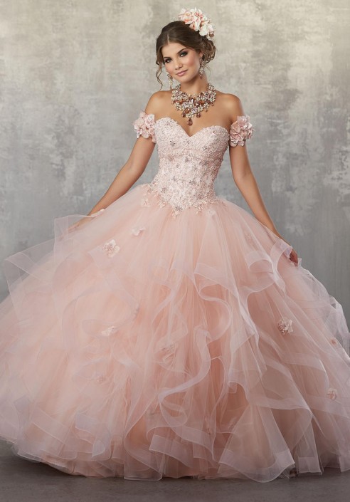 quince dress with flowers