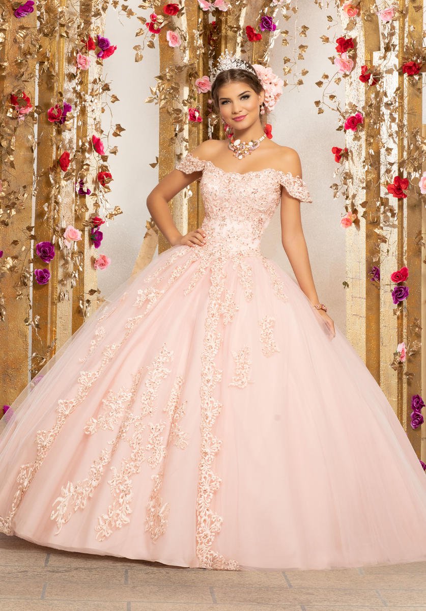 rose gold pink quinceanera dresses