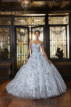 Vizcaya 89332 Floral 3D Glitter Quinceanera Dress