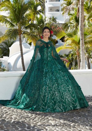 Vizcaya 89370 Separate Floral 3D Cape for Quince Dress