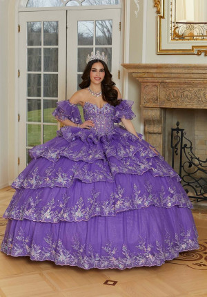 Vizcaya 89476 Stunning Scallop Layered Quince Dress