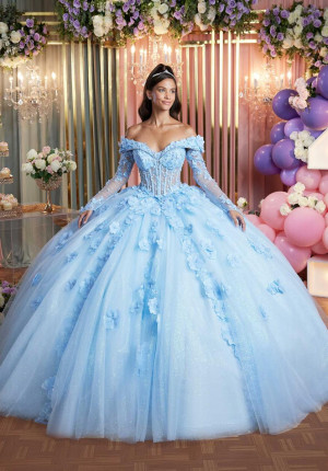 Vizcaya 89505 Gorgeous 3D Floral Quince Dress