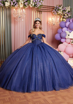 Vizcaya 89515 Regal Beaded Fringe Quinceanera Dress