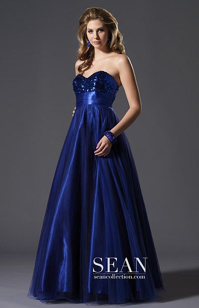 Sean Express Beaded Bodice Prom Dress 90053: French Novelty