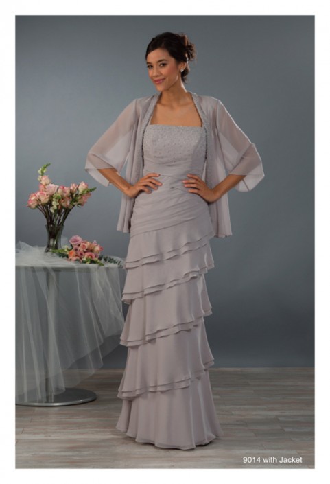 Alfred Angelo 9014 Tiered Mothers Jacket Dress French Novelty Alfred Angelo 9014 Tiered Mothers Jacket Dress