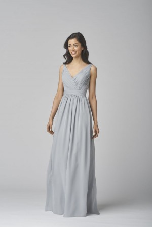 Wtoo 905 Sleeveless V Neck Bridesmaid Dress