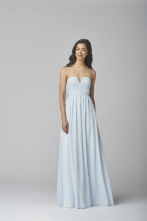 Wtoo 907 Long Shirred Bridesmaid Dress