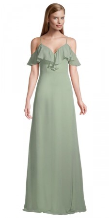 Bill Levkoff JODI 907075 Flounced Cold Shoulder Bridesmaid Dress