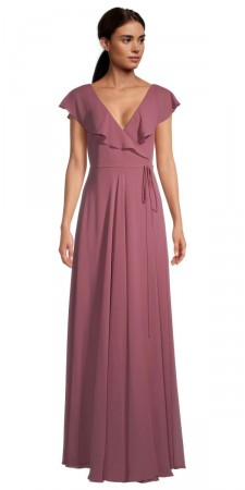 Bill Levkoff DYLAN 907112 Ruffle V Neck Bridesmaid Dress