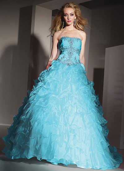 Alyce Paris Glittering Crystal Organza Quince Dress 9085: French Novelty