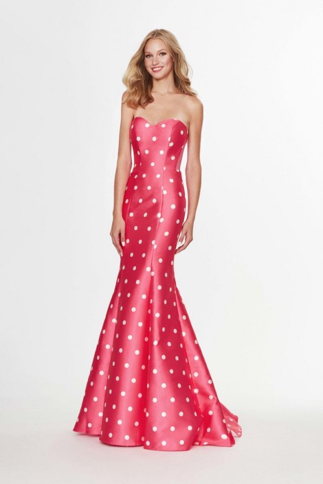 Pink Polka Dot Prom Dress