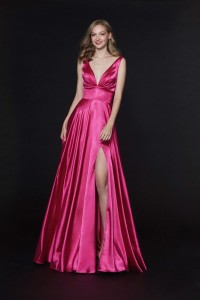 Angela and Alison 91041 Prom Dress with Skirt Slit