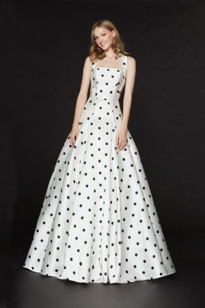 Angela and Alison 91053 Polka Dot Strappy Back Gown