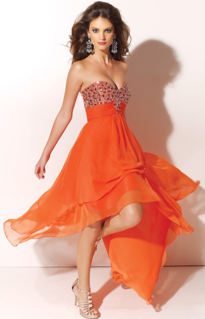 Paparazzi Beaded Chiffon Flowy Prom Dress 91074 by Mori Lee: French Novelty