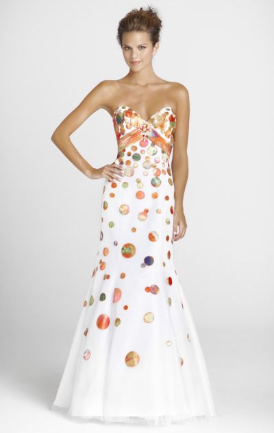 orange tulle couture dress