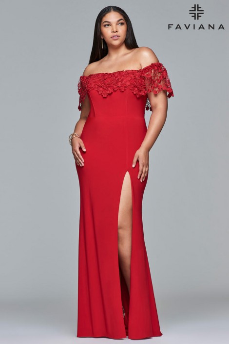 off shoulder formal dress plus size