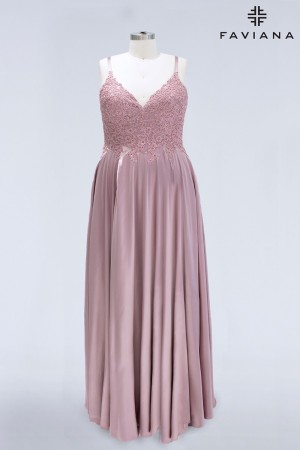 Faviana Curve 9498 Flowing Plus Size Prom Dress