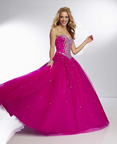 Mori Lee 95038 Paparazzi Embroidered Tulle Ball Gown: French Novelty